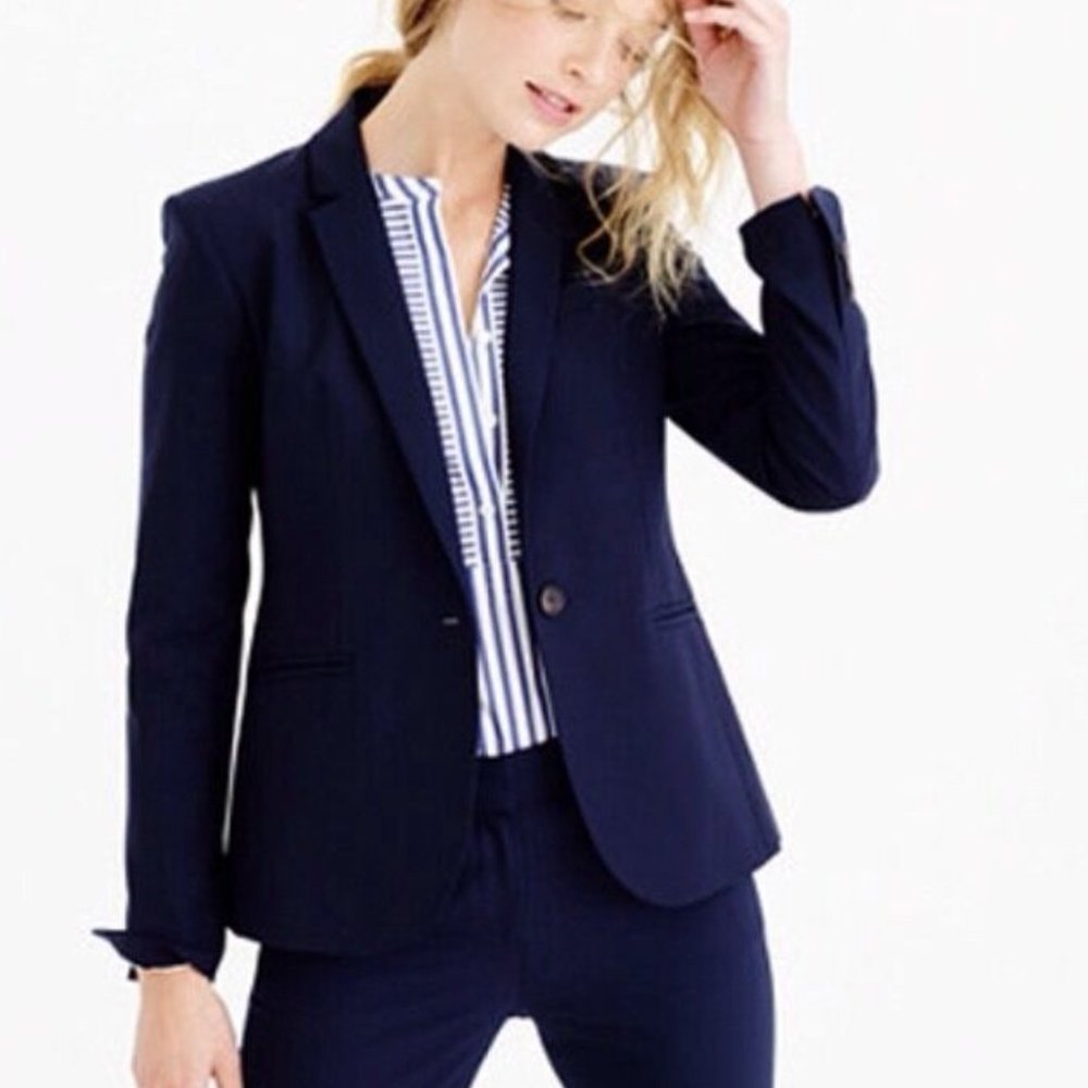 J. Crew Campbell Blazer Jacket Navy Blue - 0